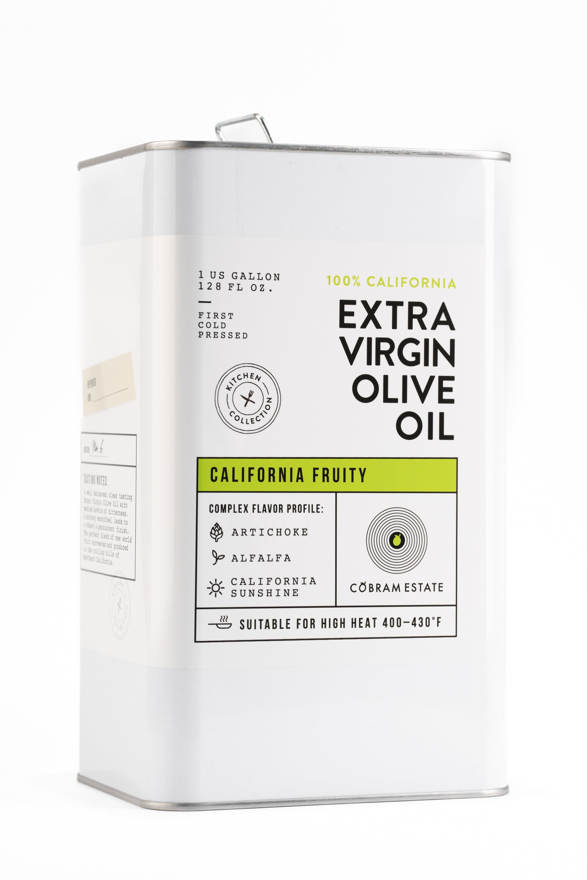 Olinda California Certified Extra Virgin Olive Oil, 1 Gallon Plastic Jar --  4 per case